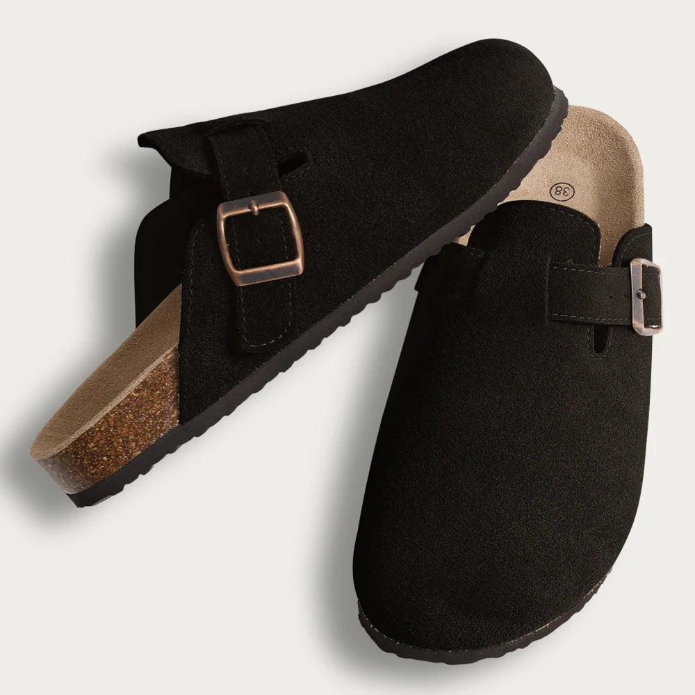 Suede Cork Mules