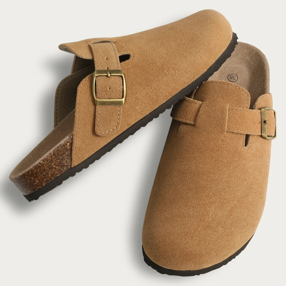 Suede Cork Mules
