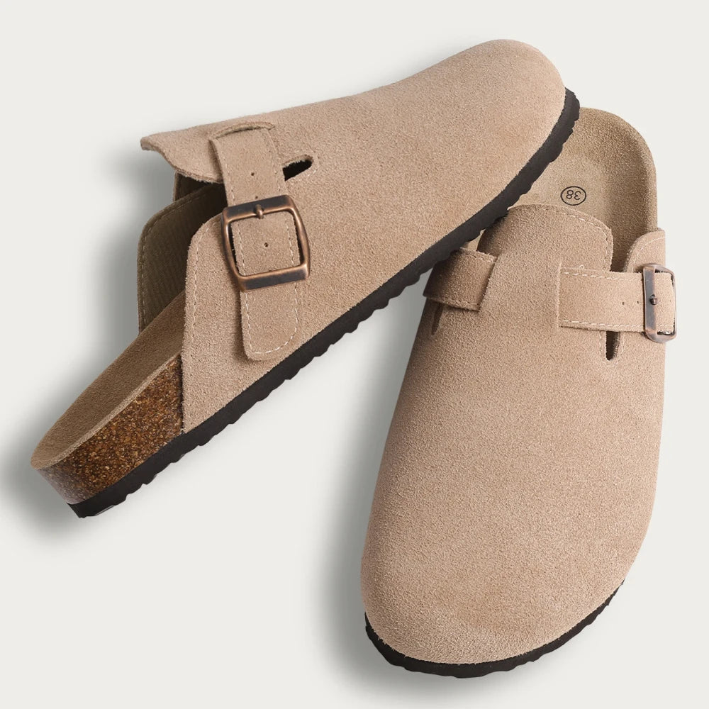 Suede Cork Mules