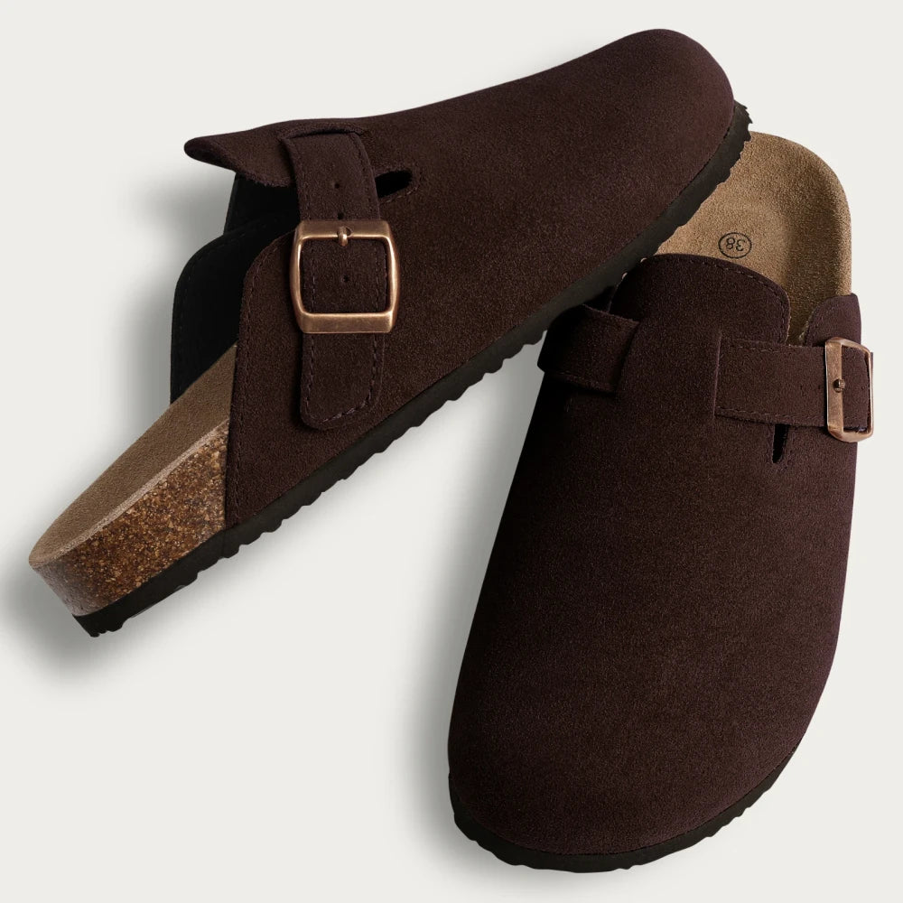 Suede Cork Mules