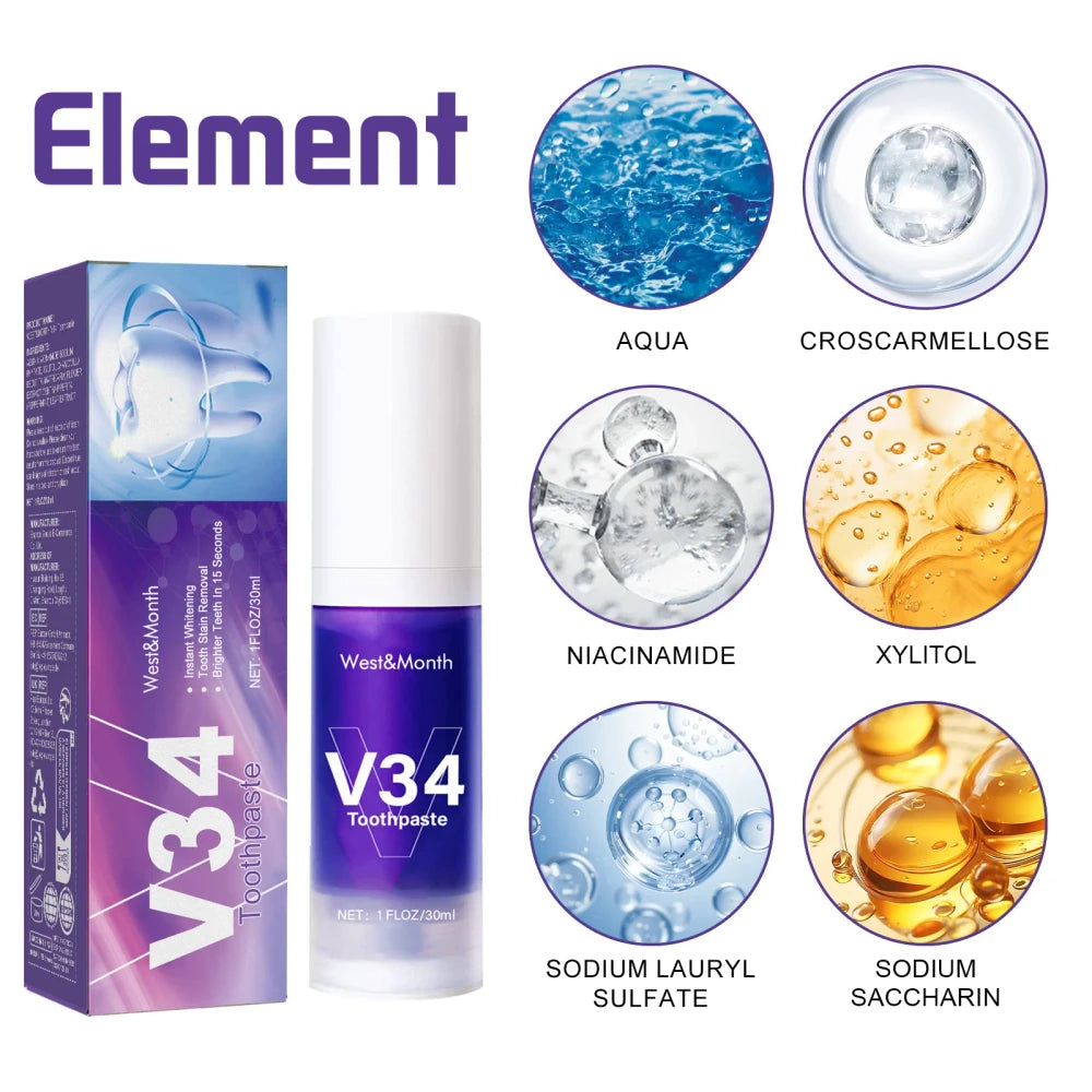 V34 Intensive Teeth Whitening Toothpaste